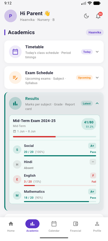 Parent App — Results
